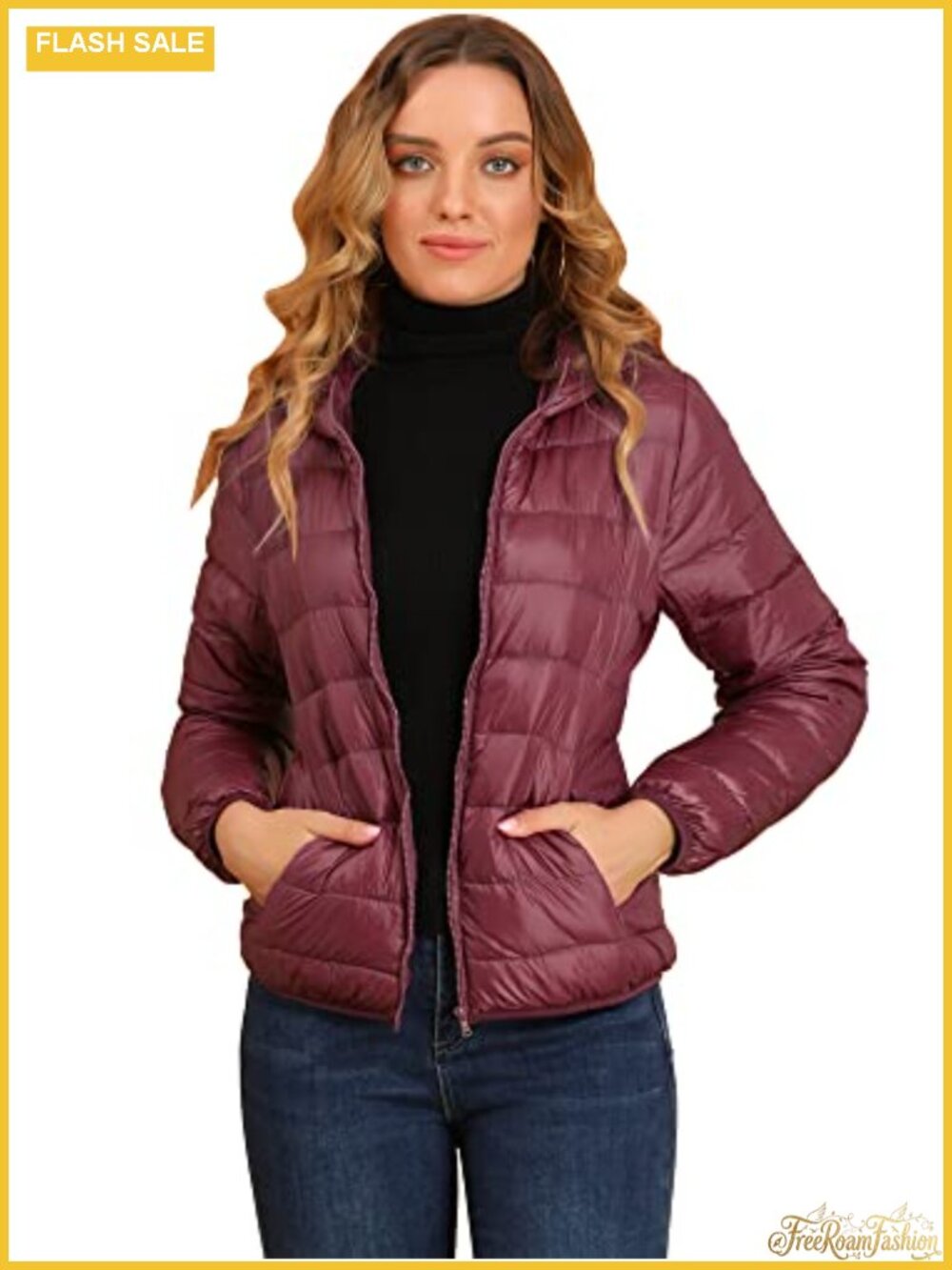 Women's Packable Hooded Puffer Jacket Lightweight Winter Coat